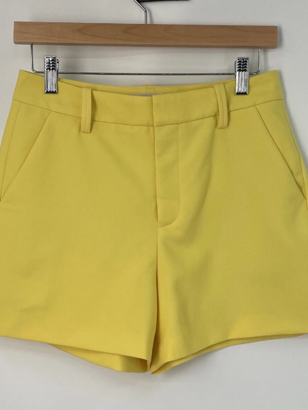 Zadig & Voltaire Womens Shorts Yellow Size 36 Sidou Tailored Slant Pockets